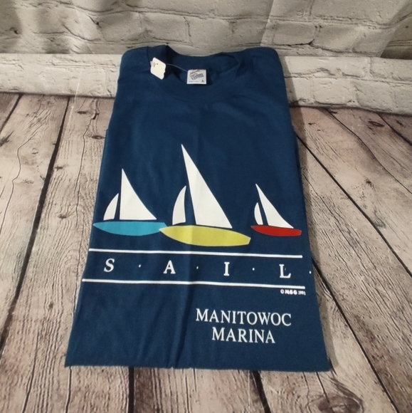 Jerzees Other - Jerzees Combed Cotton Vintage Large T Shirt SAIL Manitowoc Marina 1999 Large